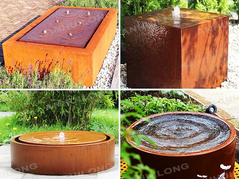 <h3>Corten Steel Curved Water Bowl **SALE** - Round Wood of Mayfield</h3>
